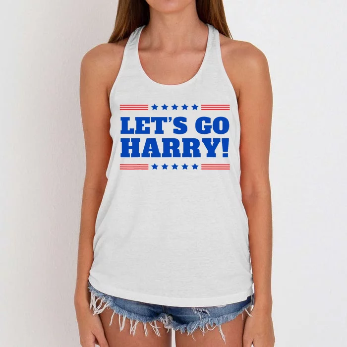 LetS Go Harry YouRe Voting Trump Today Women's Knotted Racerback Tank