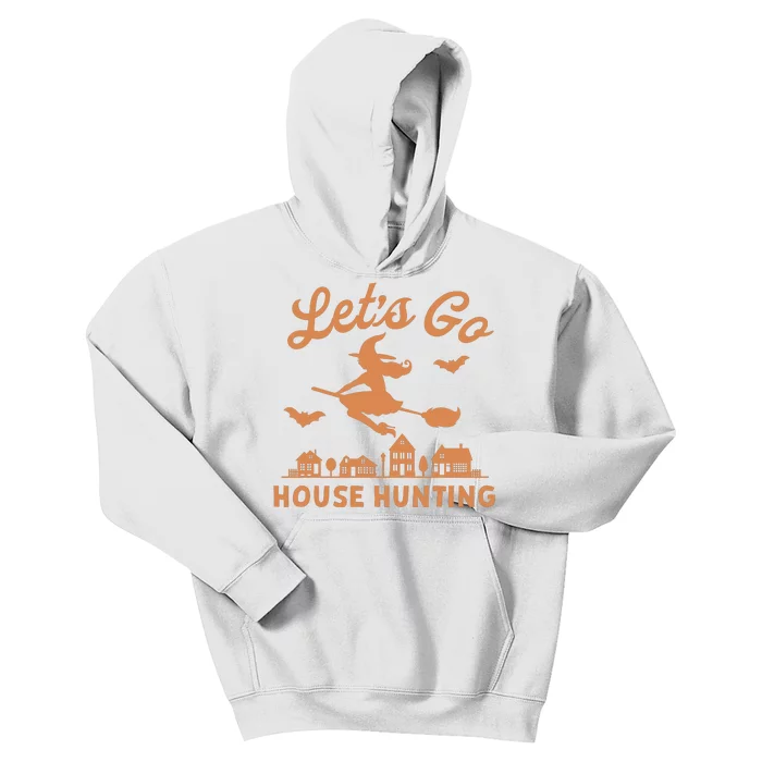 Lets Go House Hunting Witch Halloween Kids Hoodie