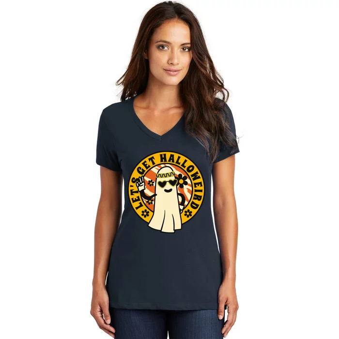 Lets Get Halloweird Women's V-Neck T-Shirt