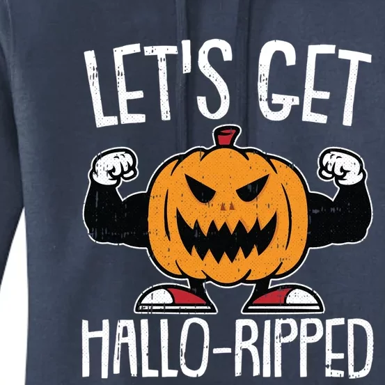 Lets Get Halloripped Lazy Halloween Costume Gym Workout Funny Gift Women's Pullover Hoodie