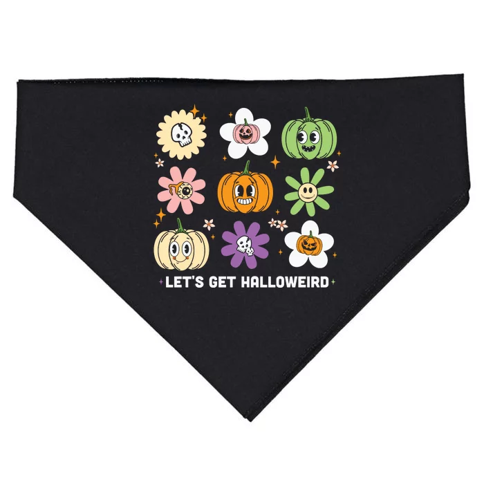 Let’s Get Halloweird Cute Halloween Gift USA-Made Doggie Bandana