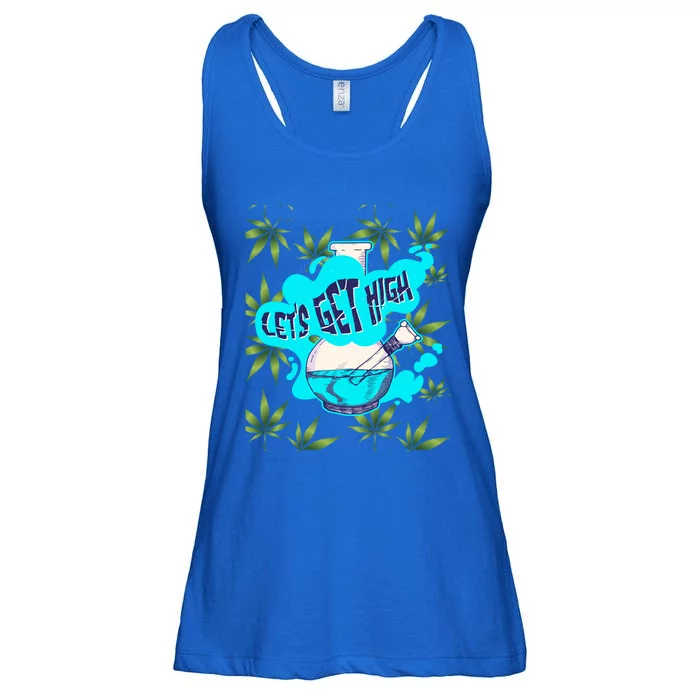 Let's Get High Marijuana Bong Gift Ladies Essential Flowy Tank