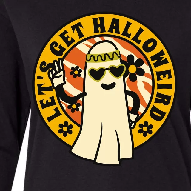 Let's Get Halloweird 60s Hippie Ghost Halloween Womens Cotton Relaxed Long Sleeve T-Shirt