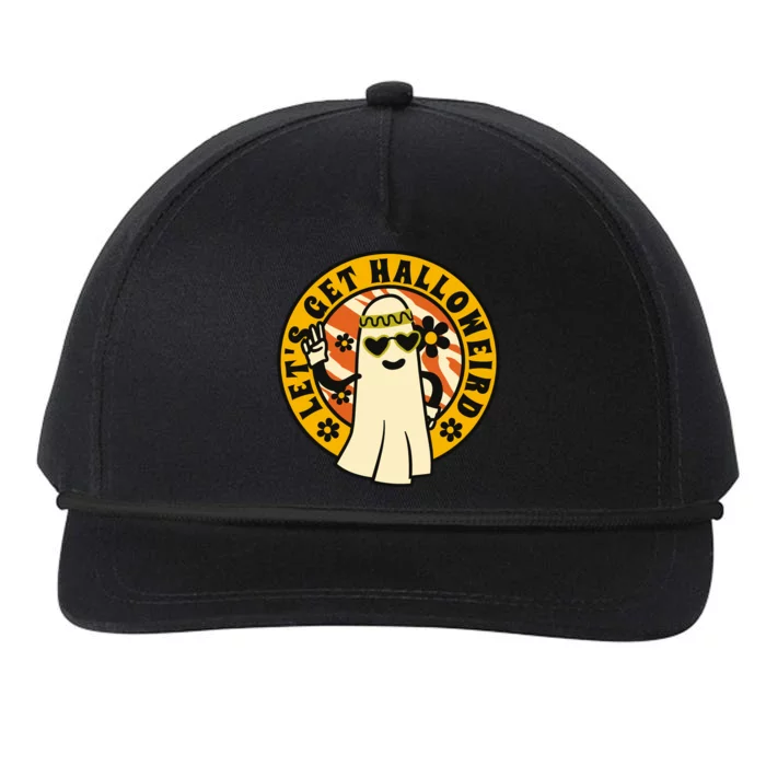 Let's Get Halloweird 60s Hippie Ghost Halloween Snapback Five-Panel Rope Hat