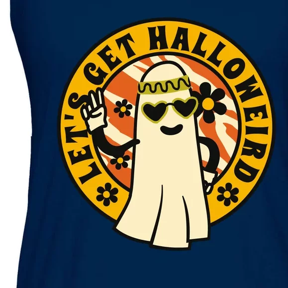 Let's Get Halloweird 60s Hippie Ghost Halloween Ladies Essential Flowy Tank