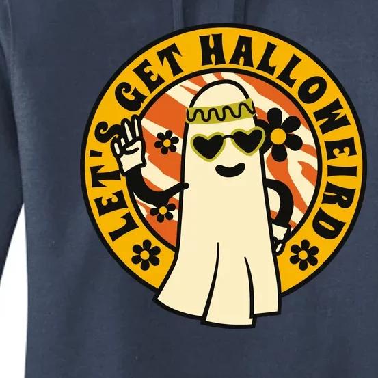 Let's Get Halloweird 60s Hippie Ghost Halloween Women's Pullover Hoodie