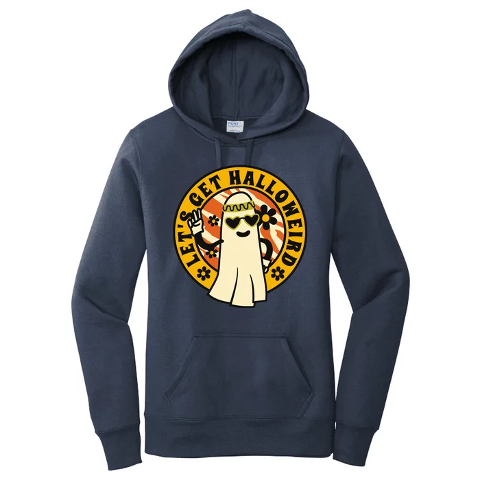 Let's Get Halloweird 60s Hippie Ghost Halloween Women's Pullover Hoodie