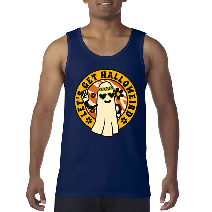 Let's Get Halloweird 60s Hippie Ghost Halloween Tank Top