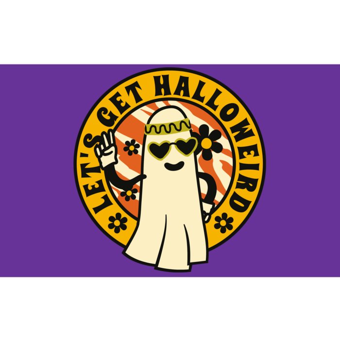 Let's Get Halloweird 60s Hippie Ghost Halloween Bumper Sticker