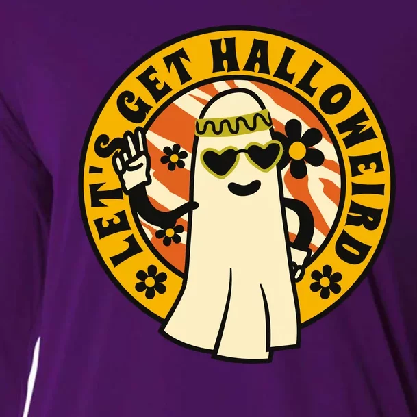 Let's Get Halloweird 60s Hippie Ghost Halloween Cooling Performance Long Sleeve Crew