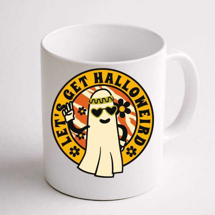 Let's Get Halloweird 60s Hippie Ghost Halloween Front & Back Coffee Mug