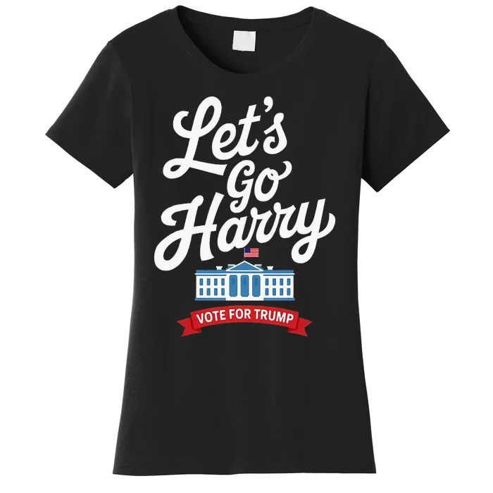 LetS Go Harry Vote For Trump American Flag Women's T-Shirt