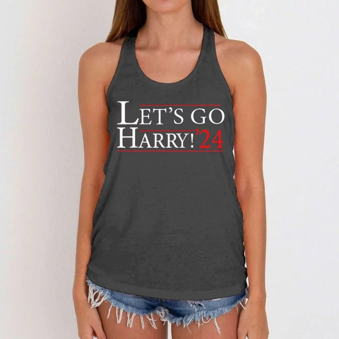 LetS Go Harry YouRe Voting Trump Today Women's Knotted Racerback Tank