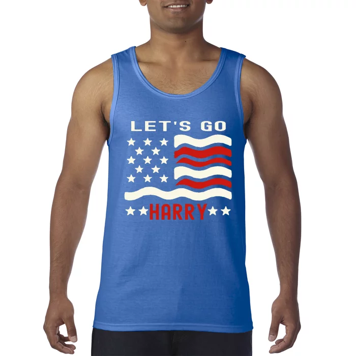 LetS Go Harry YouRe Voting Trump Today Us Flag Tank Top