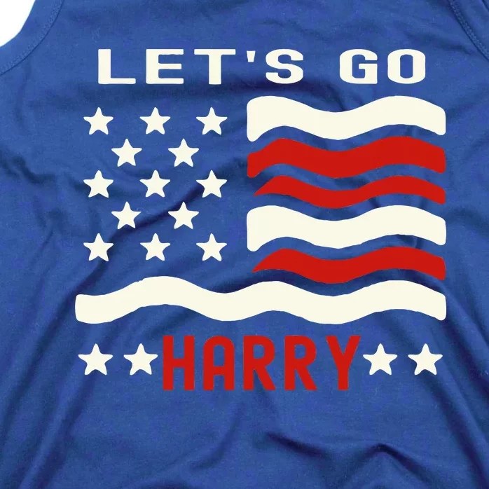 LetS Go Harry YouRe Voting Trump Today Us Flag Tank Top