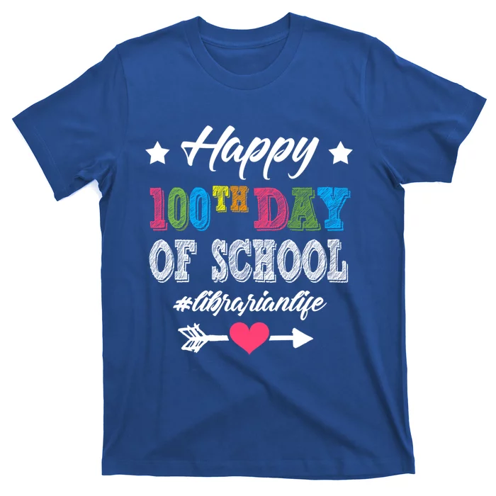 Librarian Gift Happy 100th Day Of School 100 Days Smarter Cute Gift T-Shirt