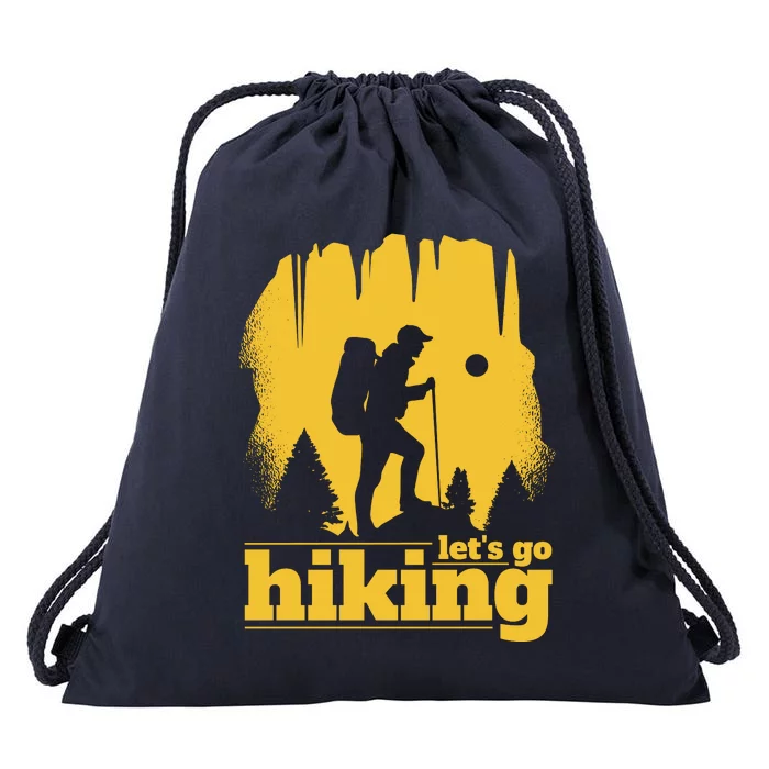 Let's Go Hiking Drawstring Bag