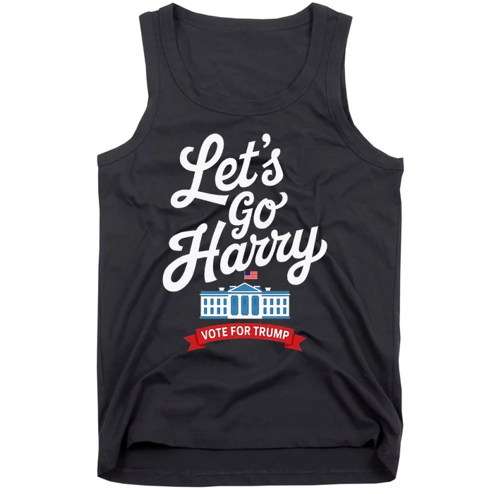 Lets Go Harry Vote For Trump American Flag Tank Top