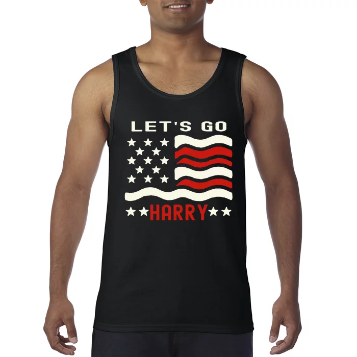 LetS Go Harry YouRe Voting Trump Today Us Flag Tank Top