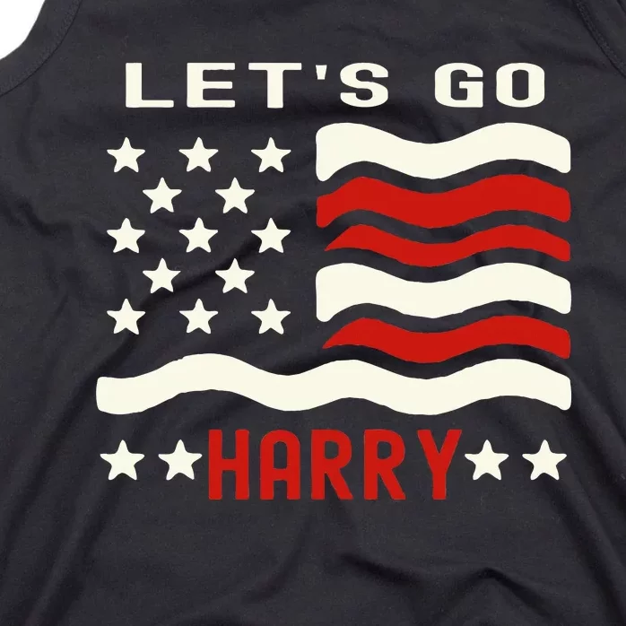 LetS Go Harry YouRe Voting Trump Today Us Flag Tank Top