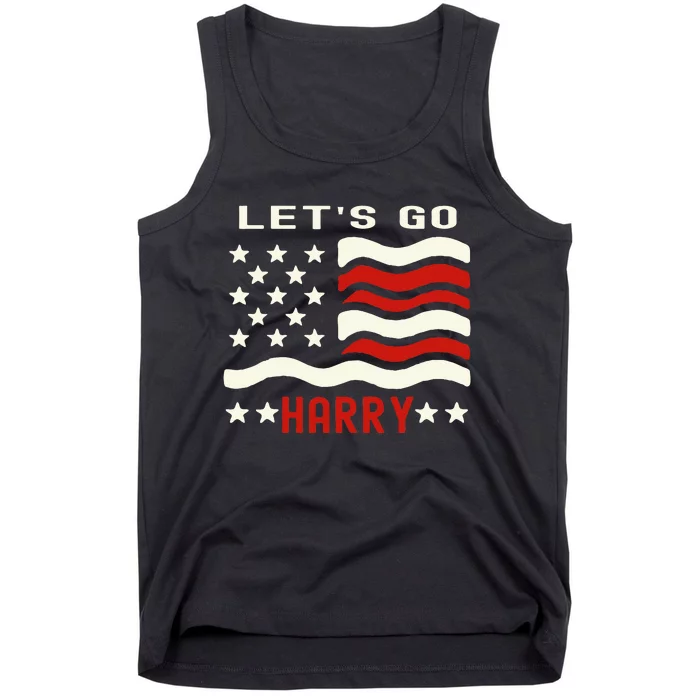 LetS Go Harry YouRe Voting Trump Today Us Flag Tank Top