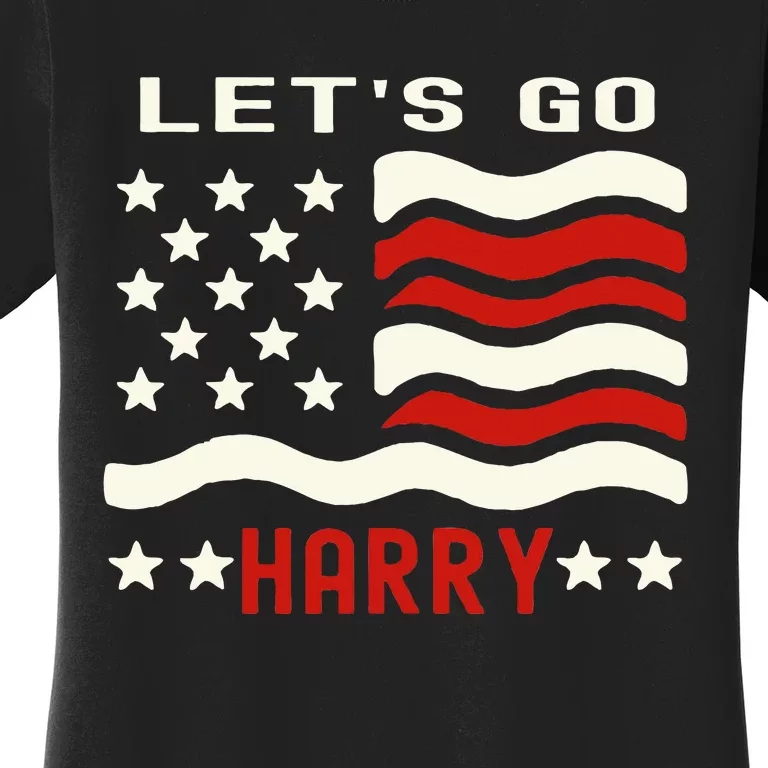 LetS Go Harry YouRe Voting Trump Today Us Flag Women's T-Shirt