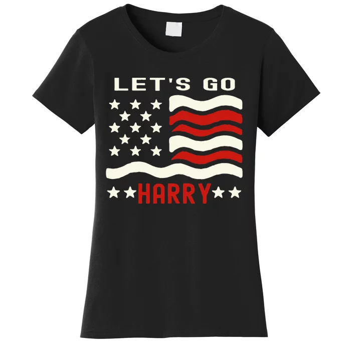 LetS Go Harry YouRe Voting Trump Today Us Flag Women's T-Shirt