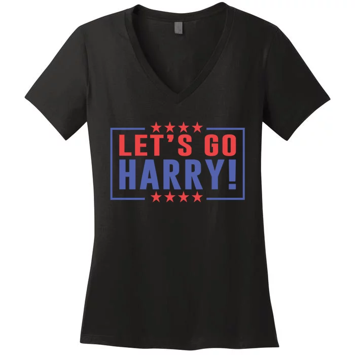 LetS Go Harry YouRe Voting Trump Today Funny 2024 Women's V-Neck T-Shirt