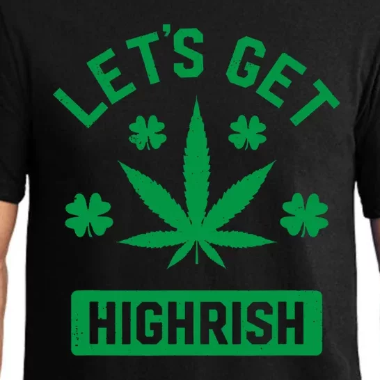 Lets Get Highrish St Patricks Day Weed Marijuana 420 Pajama Set