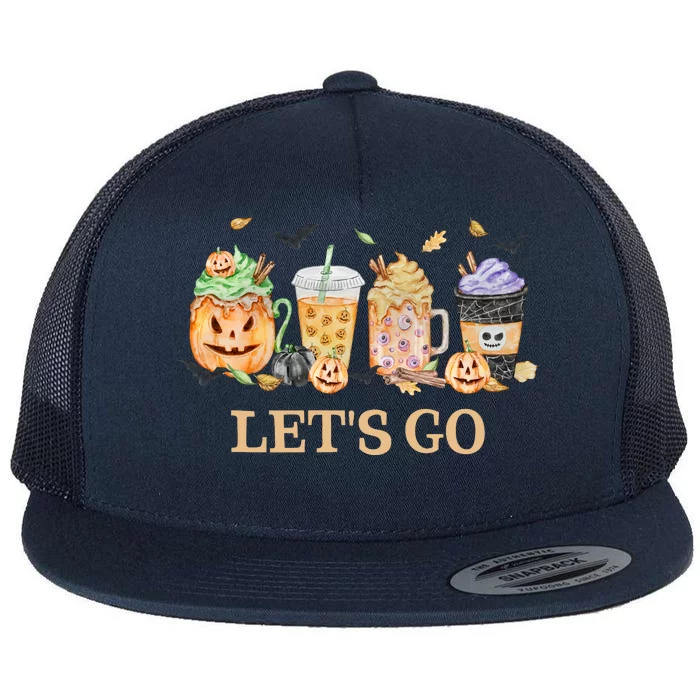 Lets Go Halloween Funny Flat Bill Trucker Hat