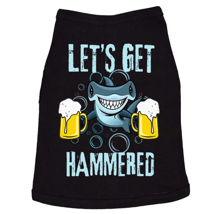 Let’s Get Hammered All Week Funny Hammerhead Shark Pun Party Doggie Tank