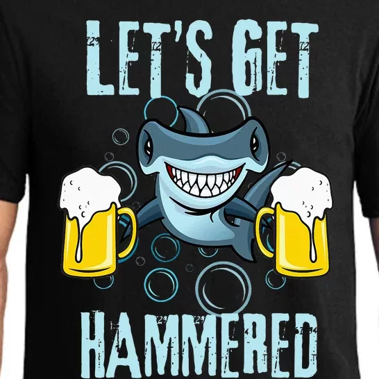 Let’s Get Hammered All Week Funny Hammerhead Shark Pun Party Pajama Set