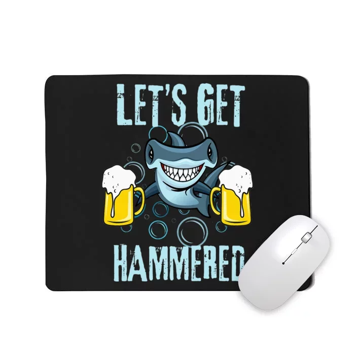 Let’s Get Hammered All Week Funny Hammerhead Shark Pun Party Mousepad