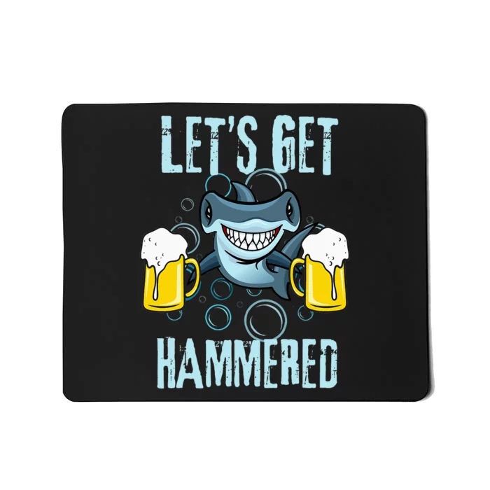 Let’s Get Hammered All Week Funny Hammerhead Shark Pun Party Mousepad