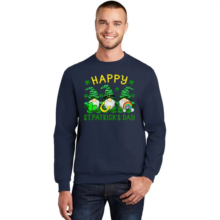 Leopardhree Gnomes Holding Shamrock Happy St Patrick's Day Sweatshirt