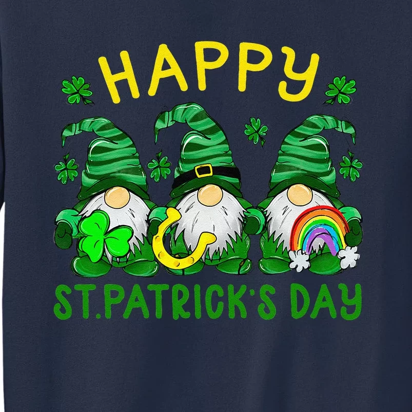 Leopardhree Gnomes Holding Shamrock Happy St Patrick's Day Sweatshirt