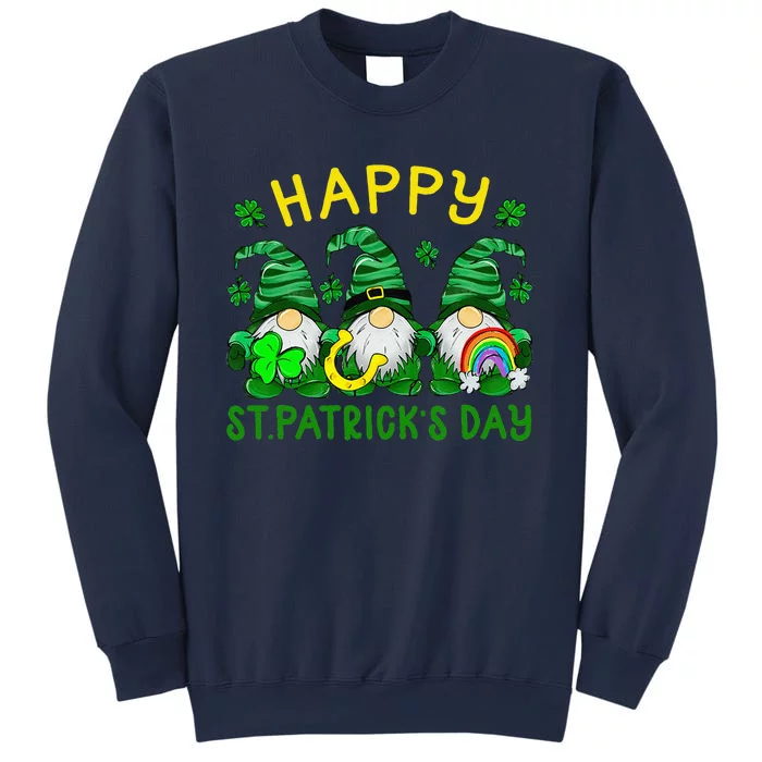 Leopardhree Gnomes Holding Shamrock Happy St Patrick's Day Sweatshirt