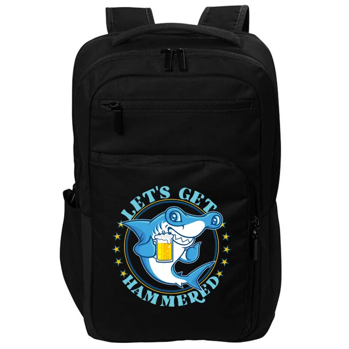 Let's Get Hammered Hammerhead Shark Beer Impact Tech Backpack