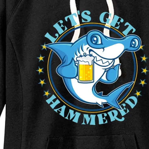 Let's Get Hammered Hammerhead Shark Beer Women's Fleece Hoodie