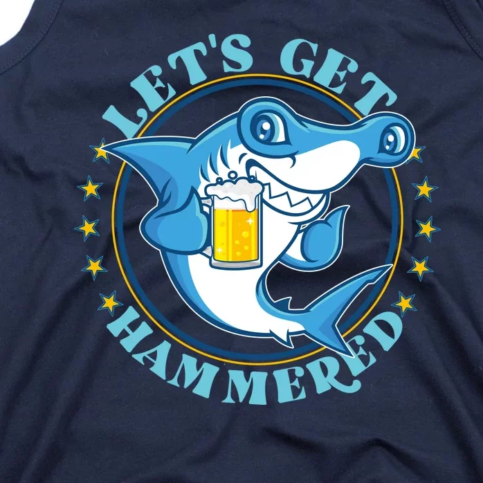 Let's Get Hammered Hammerhead Shark Beer Tank Top