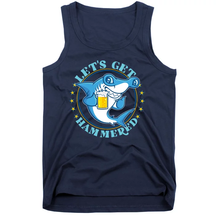 Let's Get Hammered Hammerhead Shark Beer Tank Top