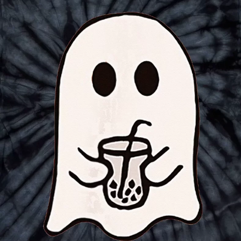 Little Ghost Ice Coffee Happy Halloween Tie-Dye T-Shirt