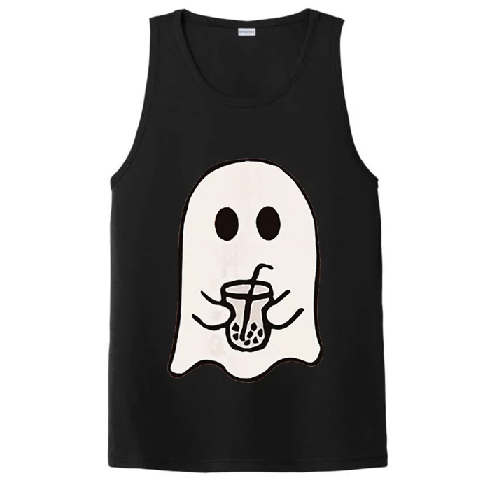 Little Ghost Ice Coffee Happy Halloween Performance Tank