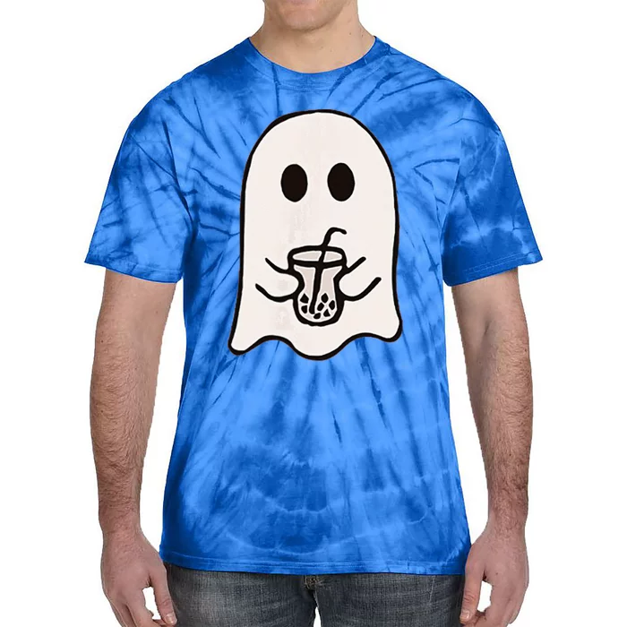 Little Ghost Ice Coffee Happy Halloween Tie-Dye T-Shirt