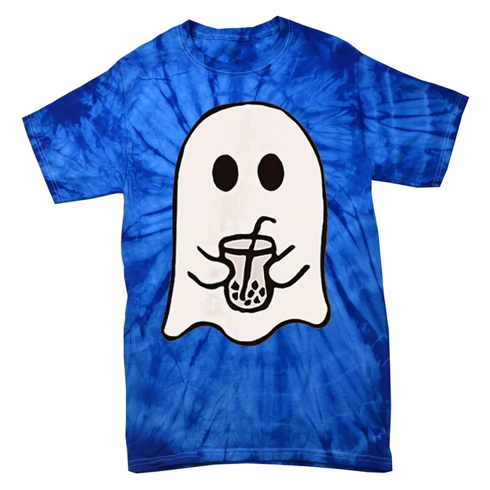 Little Ghost Ice Coffee Happy Halloween Tie-Dye T-Shirt