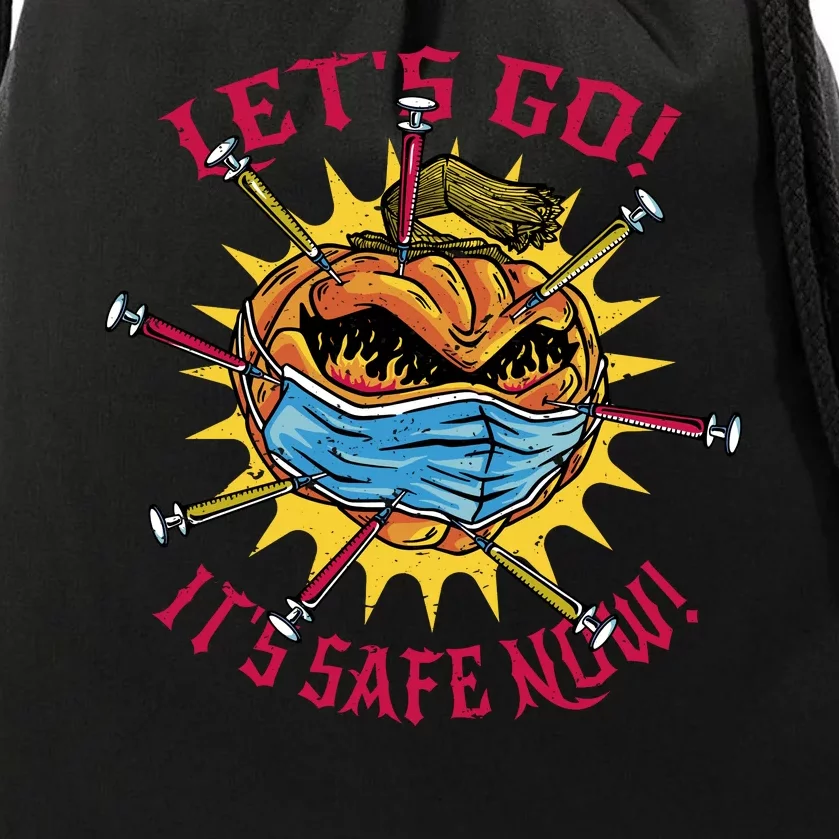 Let's Go It's Safe Now Halloween Quarantine Drawstring Bag