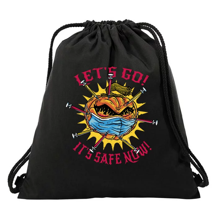 Let's Go It's Safe Now Halloween Quarantine Drawstring Bag