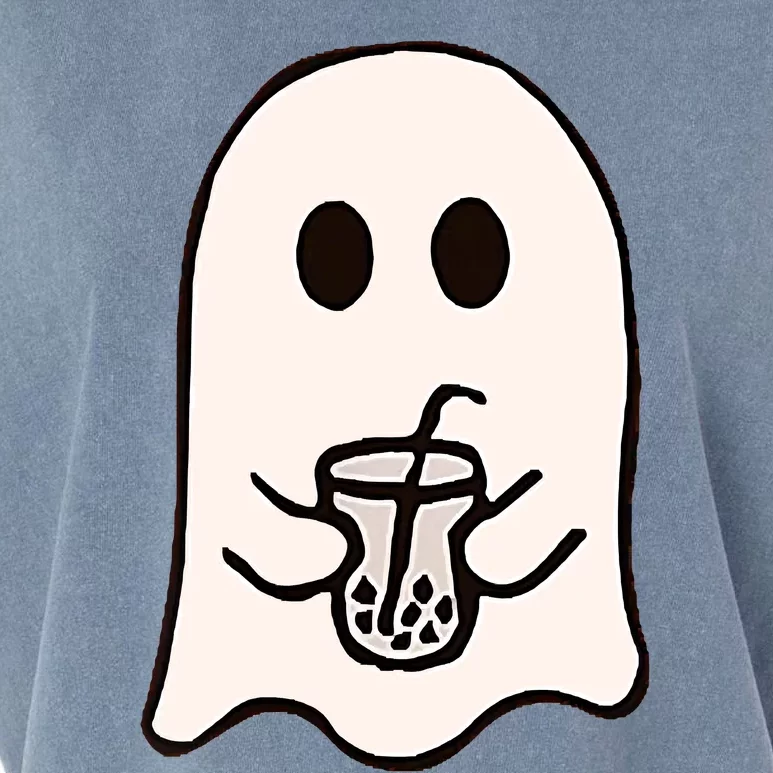 Little Ghost Ice Coffee Happy Halloween Garment-Dyed Women's Muscle Tee