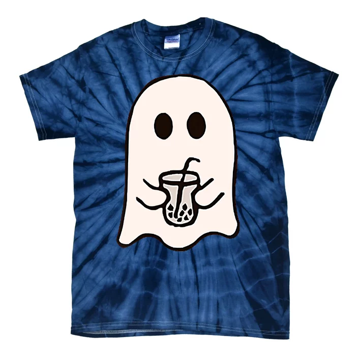 Little Ghost Ice Coffee Happy Halloween Tie-Dye T-Shirt