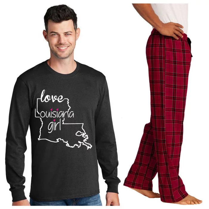 Louisiana Girl I Love Louisiana State Home Long Sleeve Pajama Set